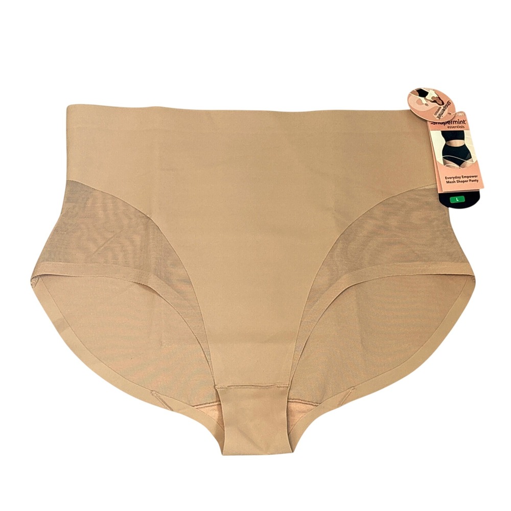 Shapermint  Essentials Everyday Empower Mesh Shaper Panty, Latte, Large, NWT